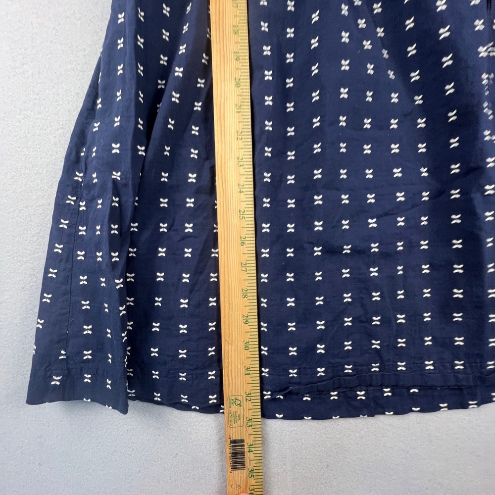 Madewell Mini Dress Womens Small Navy Blue Embroidered Bow Dobby V-Neck Boho - Picture 13 of 14